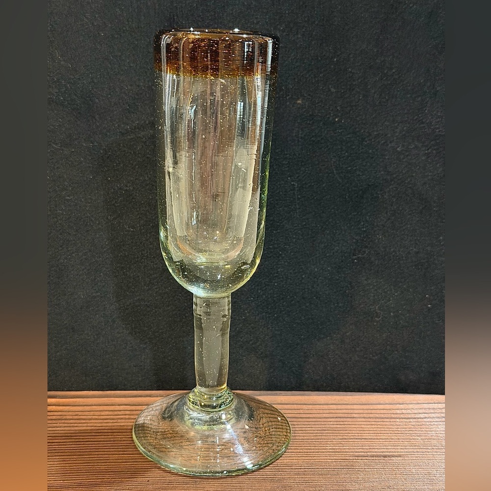 Clear and Brown double shot handblown Glass